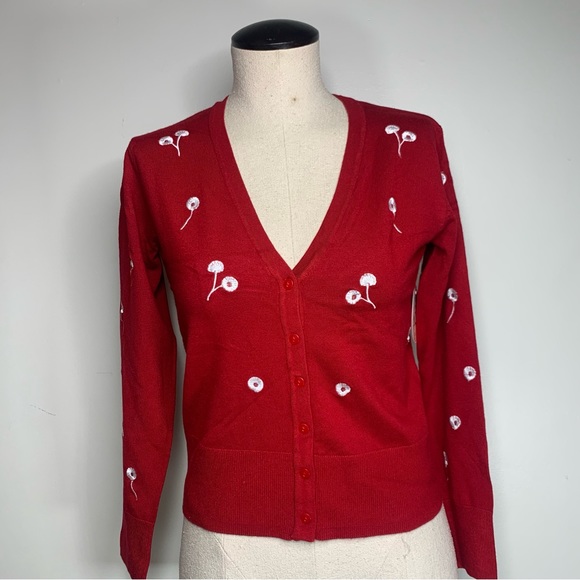NEW Red Cherry Cardigan by Timeless London Size 6 - Picture 5 of 16